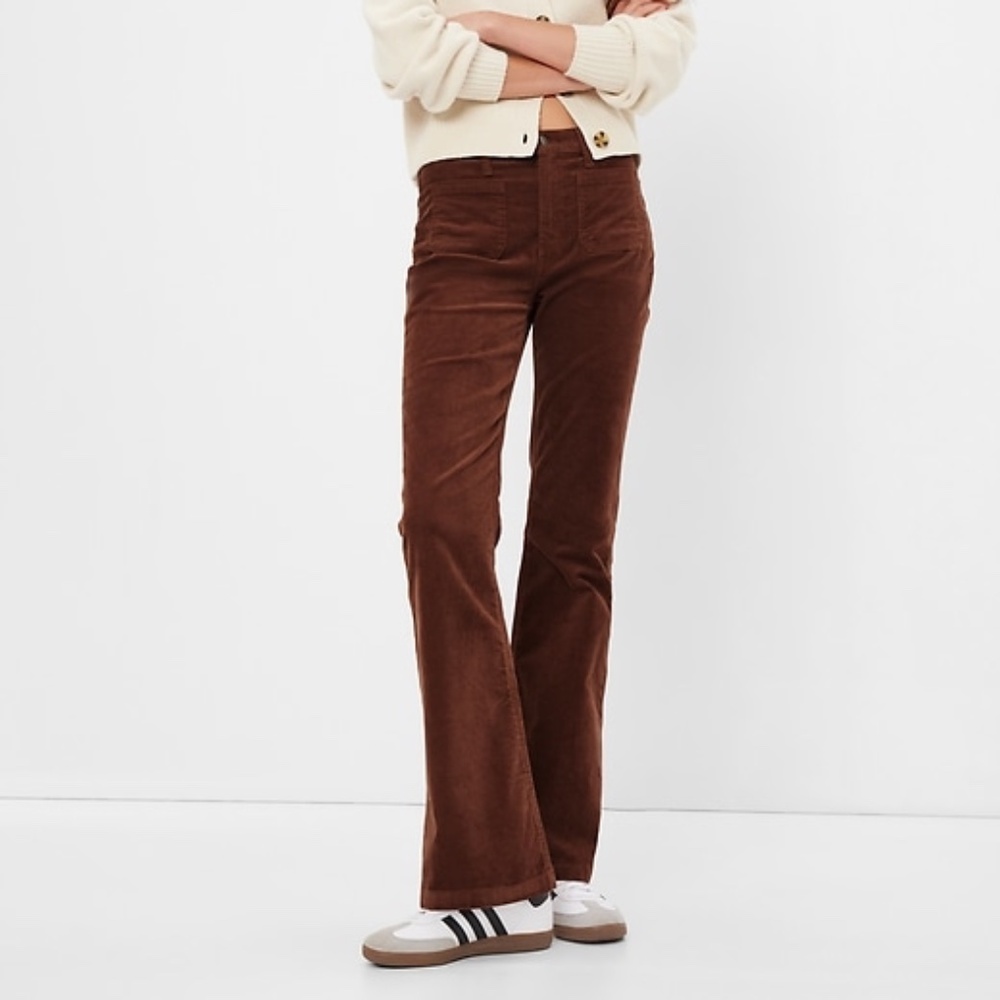 Gap Brown High Rise Corduroy '70s Flare Pants (Size 25) - Picture 2 of 11